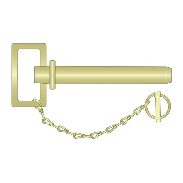 Heritage Industrial Hitch Pin, Sq. Handle, 3/4"x5-1/4", Chain HPL-0750-5250S - main